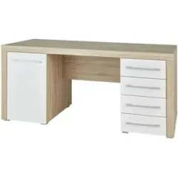 Höffner Schreibtisch  Glonn ¦ weiß ¦ Maße (cm): B: 165,1 H: 76,2 T: 71.4