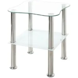 Höffner Beistelltisch  Hanau ¦ transparent/klar ¦ Maße (cm): B: 40 H: 47 T: 40.0