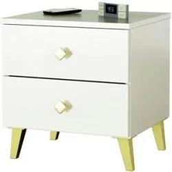 Höffner Nachttisch mit 2 Schubladen Luna ¦ beige ¦ Maße (cm): B: 40 H: 43