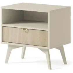Höffner Nachtkommode  Firr ¦ beige ¦ Maße (cm): B: 53,9 H: 53,8