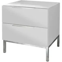 Höffner Nachtkommode mit 2 Schüben  Vitreo Neo ¦ weiß ¦ Maße (cm): B: 45 H: 46 T: 40.0