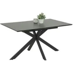 Höffner Esstisch ausziehbar Keramikoptik Marvin ¦ schwarz ¦ Maße (cm): B: 90 H: 76