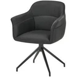 uno Armlehnstuhl Leder Gina ¦ schwarz ¦ Maße (cm): B: 62 H: 84 T: 59.2