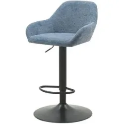 Höffner Barstuhl  Anton ¦ blau ¦ Maße (cm): B: 55 H: 103,5 T: 51.0
