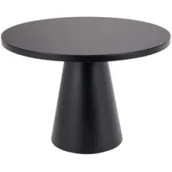 Höffner Esstisch mit Glastischplatte Reflection ¦ schwarz ¦ Maße (cm): H: 76  Ø: 110