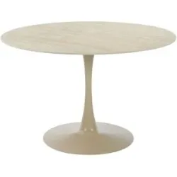 Höffner Runder Esstisch in Travertinoptik Shiro ¦ beige ¦ Maße (cm): H: 76  Ø: 120
