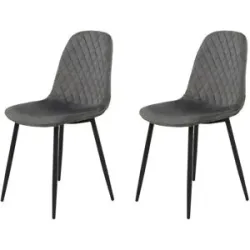 Höffner Polsterstuhl 2er Set Theodore ¦ grau ¦ Maße (cm): B: 53,5 H: 89