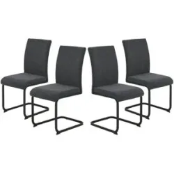 Höffner Polsterschwingstuhl 4er-Set  Kiril ¦ grau ¦ Maße (cm): B: 52 H: 92