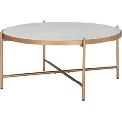 Höffner Couchtisch  Tamba ¦ weiß ¦ Maße (cm): H: 36  Ø: 84