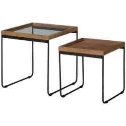 Höffner Beistelltisch 2er Set  Jasper ¦ holzfarben ¦ Maße (cm): B: 50 H: 50