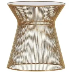 Höffner Beistelltisch  Cecil ¦ gold ¦ Maße (cm): H: 44  Ø: 40
