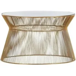 Höffner Couchtisch  Cecil ¦ gold ¦ Maße (cm): H: 40  Ø: 66