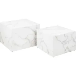 Höffner Couchtisch 2er Set  Chioggio ¦ weiß ¦ Maße (cm): B: 58 H: 40