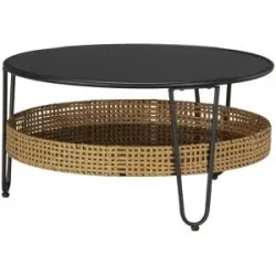 Höffner Couchtisch  Trezze ¦ schwarz ¦ Maße (cm): H: 40  Ø: 80