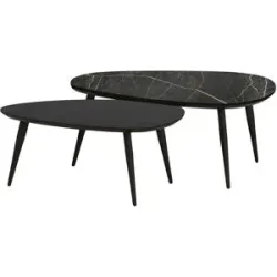 uno Couchtisch 2er Set XL Dortmund ¦ schwarz ¦ Maße (cm): B: 75 H: 45
