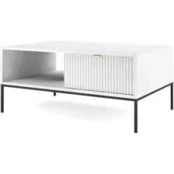 Höffner Couchtisch  Nova ¦ weiß ¦ Maße (cm): B: 104 H: 46