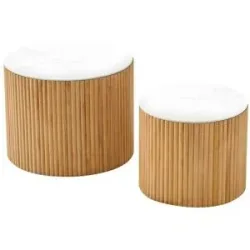 Höffner Couchtisch 2er Set   ¦ weiß ¦ Maße (cm): B: 50 H: 38,5