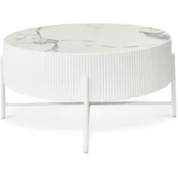 Furnhouse Couchtisch  Milo ¦ weiß ¦ Maße (cm): H: 40  Ø: 80