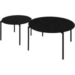 Höffner Couchtisch 2er Set  Galeotto ¦ schwarz ¦ Maße (cm): H: 45  Ø: 75