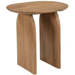 Höffner Beistelltisch  Acacia Wave ¦ braun ¦ Maße (cm): B: 60 H: 61