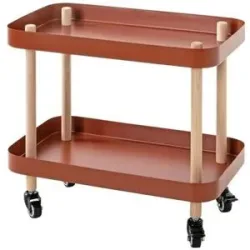 Höffner Beistelltisch   ¦ rot ¦ Maße (cm): B: 50 H: 47