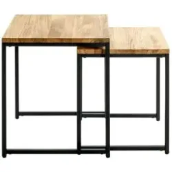 Höffner Beistelltisch 2er Set   ¦ holzfarben ¦ Maße (cm): B: 38 H: 46