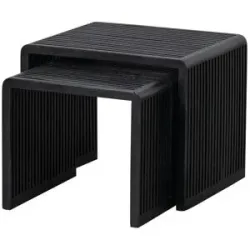 WOOOD Beistelltisch 2er-Set   ¦ schwarz ¦ Maße (cm): B: 40 H: 50