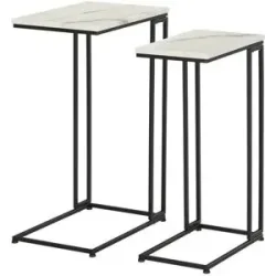 Höffner Beistelltisch 2er Set  Uppello ¦ weiß ¦ Maße (cm): B: 32 H: 71