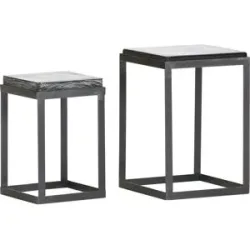 Höffner Beistelltisch 2er Set  Plaza ¦ silber
