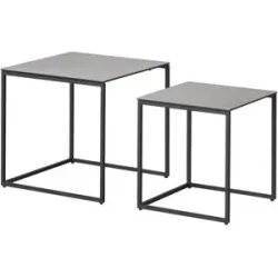 Jette Home Beistelltisch Set  Twins I ¦ grau ¦ Maße (cm): B: 50 H: 48
