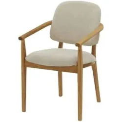 smart Armlehnstuhl aus Wildeiche massiv Stellan ¦ beige ¦ Maße (cm): B: 55 H: 87