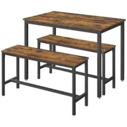 Höffner Sitzgruppe 3-er Set  Vasagle ¦ braun ¦ Maße (cm): B: 110 H: 75