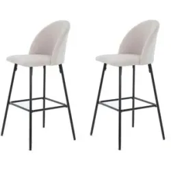 Höffner Barhocker 2er-Set  Tabnilsson ¦ beige ¦ Maße (cm): B: 45 H: 99