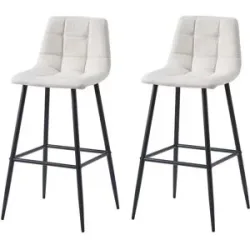 Höffner Barhocker 2er-Set  Tabbjorn ¦ beige ¦ Maße (cm): B: 46,5 H: 102