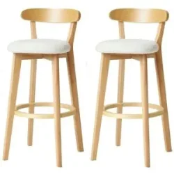 Höffner Barhocker 2er-Set  Tabvitoria ¦ weiß ¦ Maße (cm): B: 38 H: 91