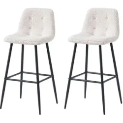Höffner Barhocker 2er-Set  Tabbjorn ¦ weiß ¦ Maße (cm): B: 46,5 H: 102