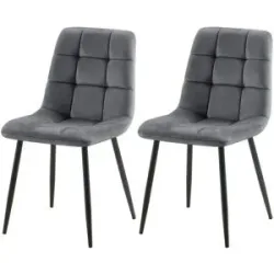 Höffner Esszimmerstuhl 2er-Set  Tilde ¦ grau ¦ Maße (cm): B: 45 H: 84