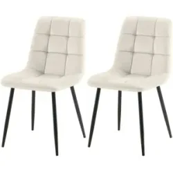 Höffner Esszimmerstuhl 2er-Set  Tilde ¦ weiß ¦ Maße (cm): B: 45 H: 84