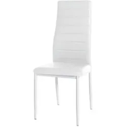 Höffner Esszimmerstuhl Kunstleder Mayfair ¦ weiß ¦ Maße (cm): B: 41,5 H: 99