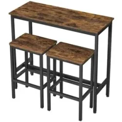 Höffner Bartisch 3er-Set   ¦ braun ¦ Maße (cm): B: 100 H: 90