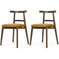 KONSIMO Holzstuhl 2er-Set   ¦ gelb ¦ Maße (cm): B: 47 H: 76