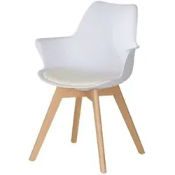 Höffner Schalenstuhl mit Armlehnen Charly ¦ weiß ¦ Maße (cm): B: 57 H: 83 T: 60.0