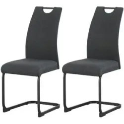 Höffner Schwingstuhl 2er-Set   ¦ grau ¦ Maße (cm): B: 43 H: 98