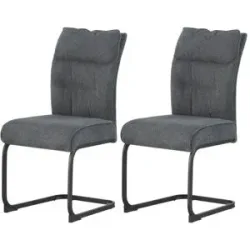 Höffner Schwingstuhl 2er-Set   ¦ grau ¦ Maße (cm): B: 47 H: 94