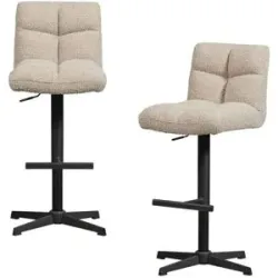 WOOOD Barstuhl 2er-Set  Vinny ¦ beige ¦ Maße (cm): B: 58 H: 114