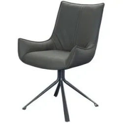 uno Stuhl Leder Gioletta ¦ grau ¦ Maße (cm): B: 56 H: 86,5 T: 61.8