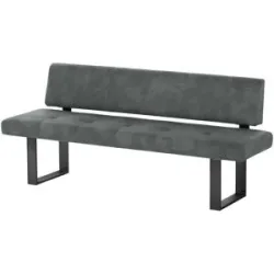 Wohnwert Einzelbank  Mia ¦ grau ¦ Maße (cm): B: 180 H: 90 T: 66.0