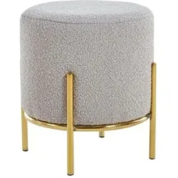 Höffner Hocker Bouclé Dejan ¦ braun ¦ Maße (cm): H: 38  Ø: 35