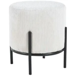 Höffner Hocker Cord Dejan ¦ beige ¦ Maße (cm): H: 38  Ø: 35