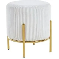 Höffner Hocker aus Cord Dejan ¦ beige ¦ Maße (cm): H: 38  Ø: 35